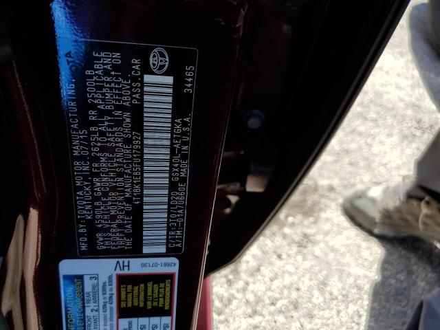 4T1BK1EB5FU179927 - 2015 TOYOTA AVALON XLE BURGUNDY photo 10