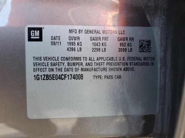 1G1ZB5E04CF174008 - 2012 CHEVROLET MALIBU LS BROWN photo 10