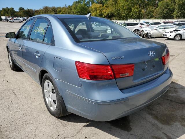 5NPET46C59H549781 - 2009 HYUNDAI SONATA GLS BLUE photo 3