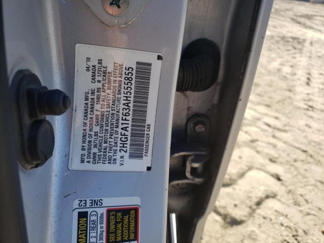 2HGFA1F63AH555855 - 2010 HONDA CIVIC LX-S Ağ foto 10