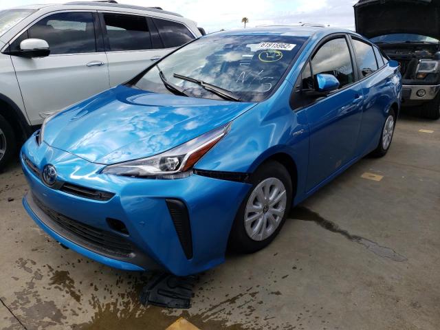 JTDKAMFU4M3137194 - 2021 TOYOTA PRIUS SPEC BLUE photo 2