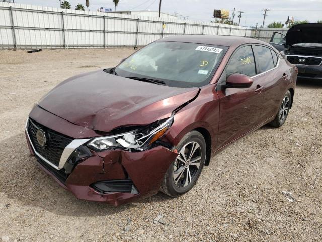 3N1AB8CV9MY211362 - 2021 NISSAN SENTRA SV MAROON photo 2