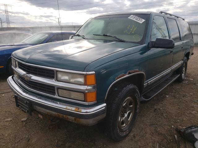 1GNFK16R0VJ438638 - 1997 CHEVROLET SUBURBAN K TEAL photo 2