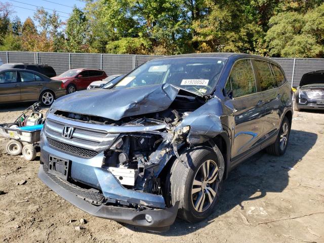 5FNYF6H77HB023701 - 2017 HONDA PILOT EXLN BLUE photo 2