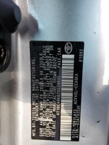 4T1BE46K67U528635 - 2007 TOYOTA CAMRY CE SILVER photo 10