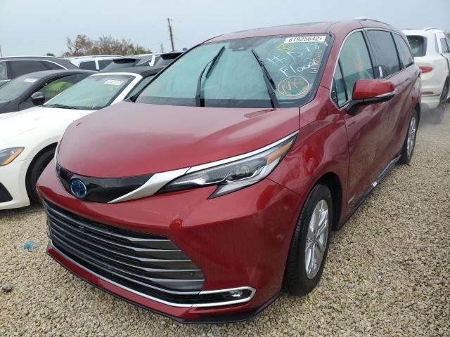 5TDESKFC4MS010241 - 2021 TOYOTA SIENNA LIM RED photo 2