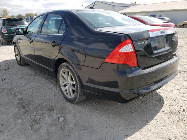 3FAHP0JG8CR340176 - 2012 FORD FUSION SEL BLACK photo 3