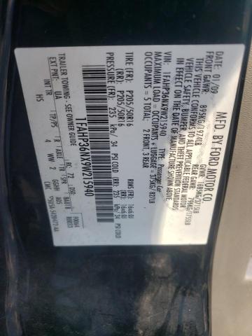 1FAHP36NX9W215940 - 2009 FORD FOCUS SES BLACK photo 10