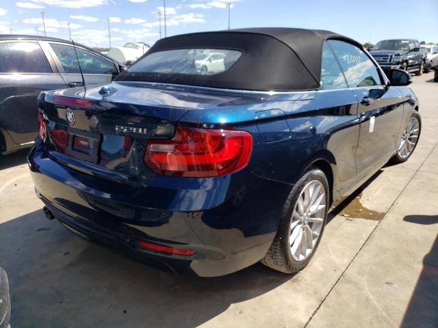 WBA1L9C52GV325332 - 2016 BMW 228 XI SUL BLUE photo 4