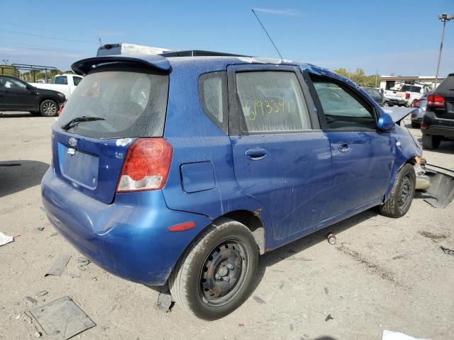 KL1TD66698B089607 - 2008 CHEVROLET AVEO BASE BLUE photo 4