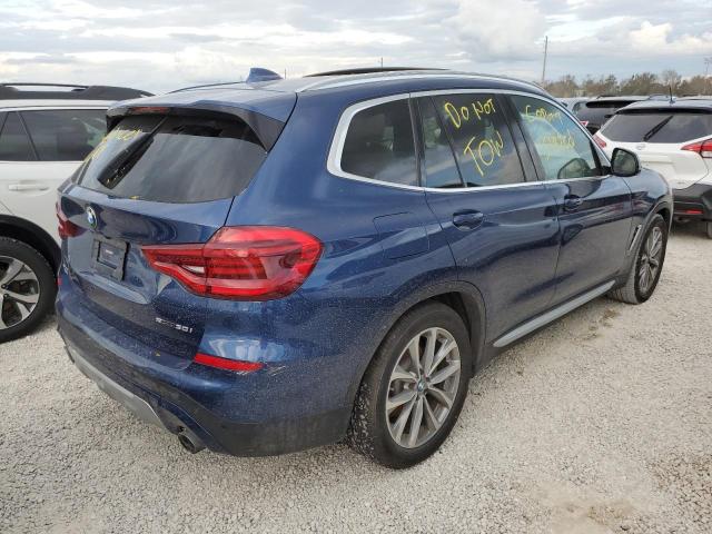 5UXTR7C50KLE88839 - 2019 BMW X3 SDRIVE3 BLUE photo 4