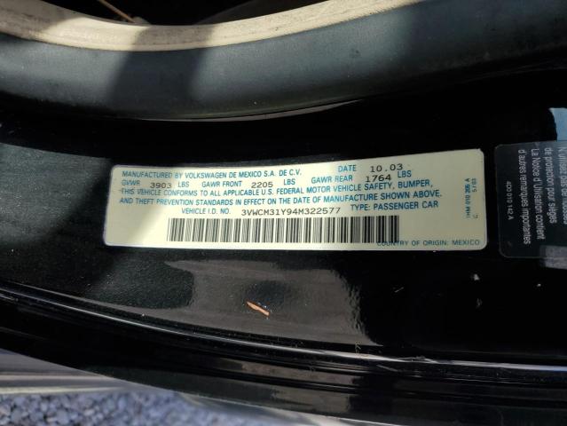 3VWCM31Y94M322577 - 2004 VOLKSWAGEN NEW BEETLE 黑色 照片 10