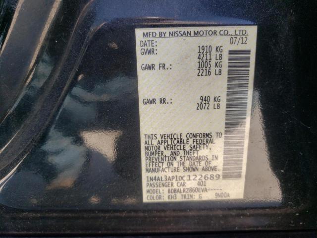 1N4AL3AP1DC122689 - 2013 NISSAN ALTIMA BLACK photo 10