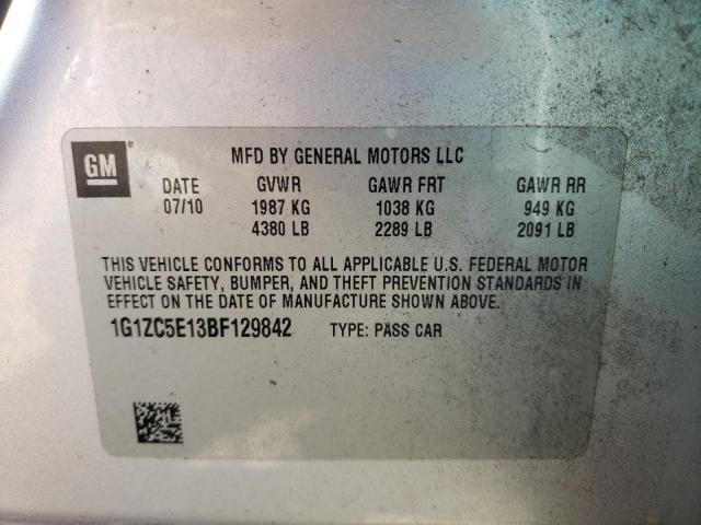 1G1ZC5E13BF129842 - 2011 CHEVROLET MALIBU 1LT 银色 照片 10