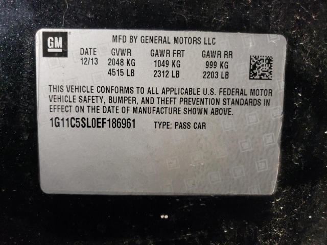 1G11C5SL0EF186961 - 2014 CHEVROLET MALIBU 1LT 黑色 照片 10