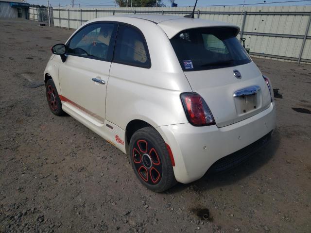 3C3CFFGE4HT598340 - 2017 FIAT 500 ELECTR WHITE photo 3