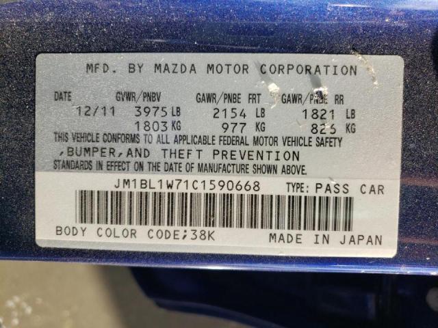 JM1BL1W71C1590668 - 2012 MAZDA 3 I BLUE photo 10