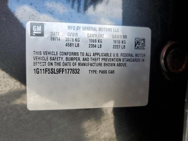 1G11F5SL9FF177832 - 2015 CHEVROLET MALIBU LTZ ნაცრისფერი ფოტო 10