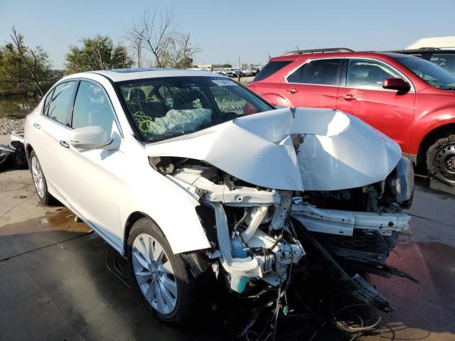 1HGCR3F80EA037120 - 2014 HONDA ACCORD EXL WHITE photo 1