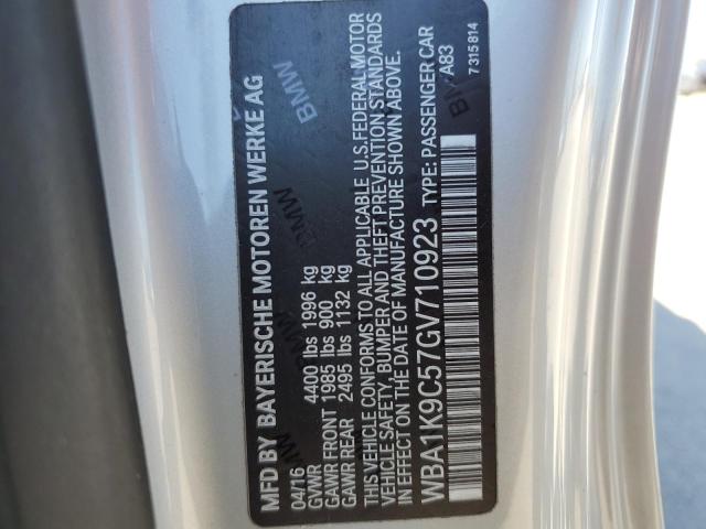 WBA1K9C57GV710923 - 2016 BMW 228 I SULE SILVER photo 10