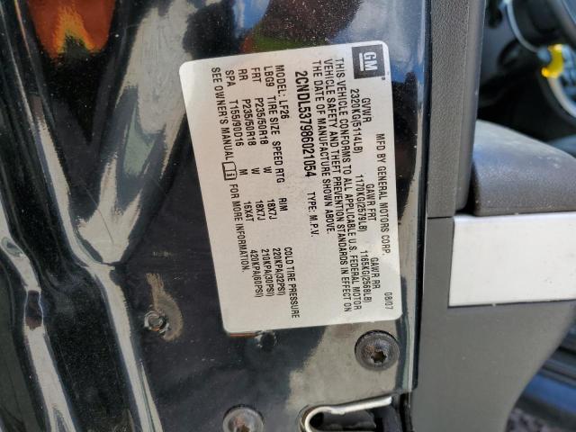 2CNDL537986021054 - 2008 CHEVROLET EQUINOX SP BLACK photo 10