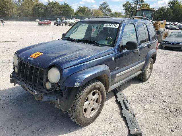 1J4GL48K96W291181 - 2006 JEEP LIBERTY SP BLUE photo 2