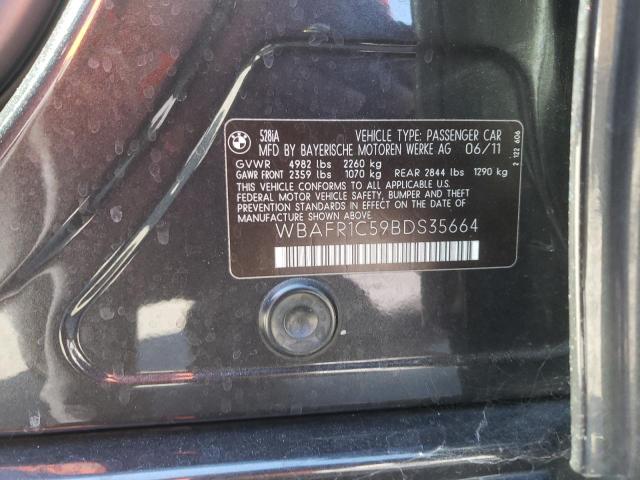 WBAFR1C59BDS35664 - 2011 BMW 5 SERIES 灰色 照片 10