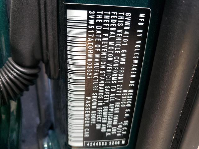 3VW517AT0HM803627 - 2017 VOLKSWAGEN BEETLE S/S 绿色 照片 10