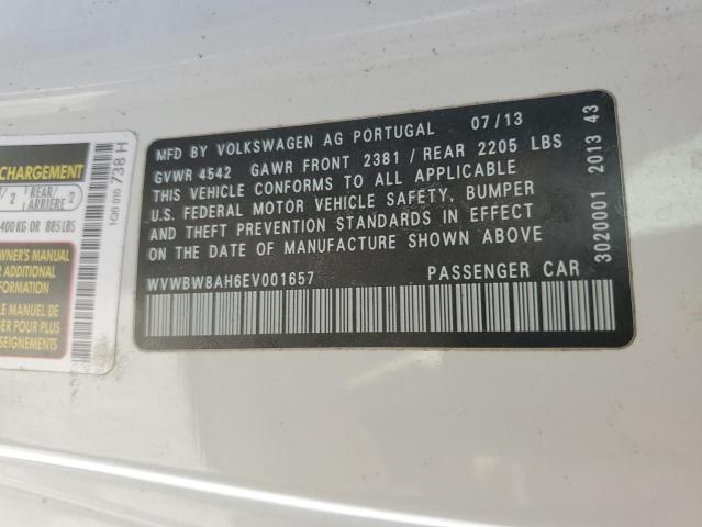 WVWBW8AH6EV001657 - 2014 VOLKSWAGEN EOS KOMFOR 白色 照片 10