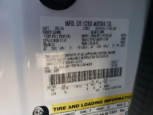 5LMJJ2HT9HEL00428 - 2017 LINCOLN NAVIGATOR თეთრი ფოტო 10