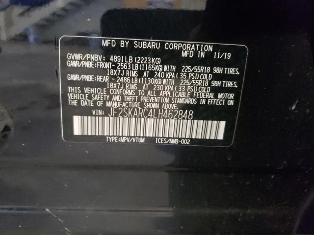 JF2SKARC4LH462848 - 2020 SUBARU FORESTER S BLUE photo 10