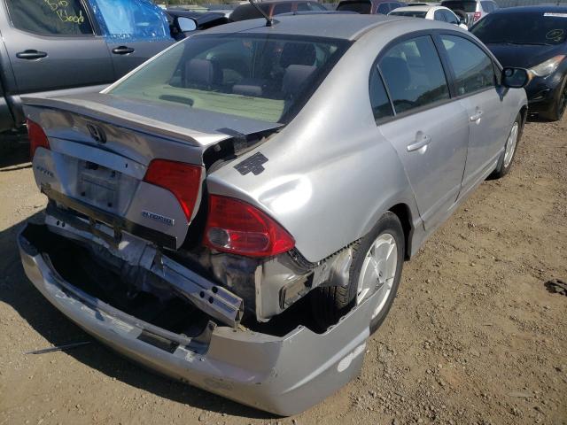 JHMFA36216S013689 - 2006 HONDA CIVIC HYBR SILVER photo 4