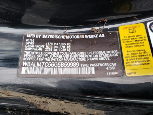 WBALM7C56G5B59989 - 2016 BMW Z4 SDRIVE3 BLACK photo 10