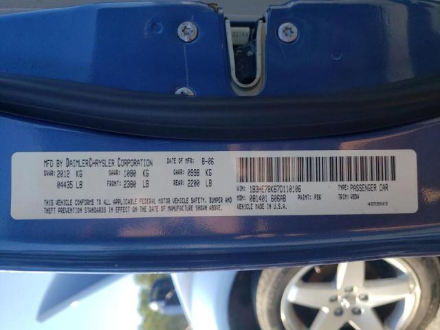 1B3HE78K67D110106 - 2007 DODGE CALIBER R/ BLUE photo 10