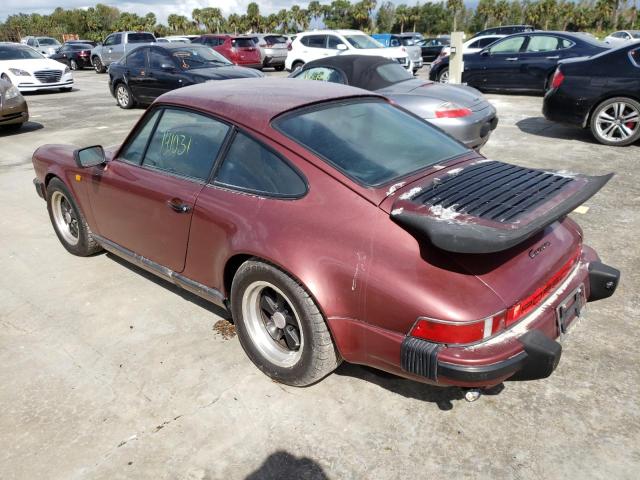 WP0ZZZ91ZGS102206 - 1986 PORSCHE CARRERA BURGUNDY photo 3