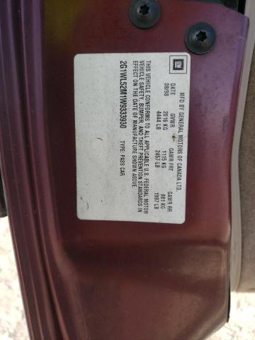 2G1WL52M1W9333930 - 1998 CHEVROLET LUMINA BAS ბურგუნდია ფოტო 10