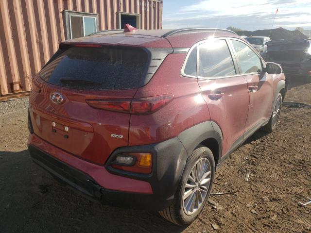 KM8K6CAA9MU748191 - 2021 HYUNDAI KONA SEL P RED photo 4