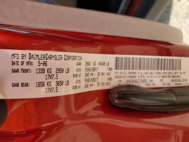 1J8HG58N66C338952 - 2006 JEEP COMMANDER 红色 照片 10