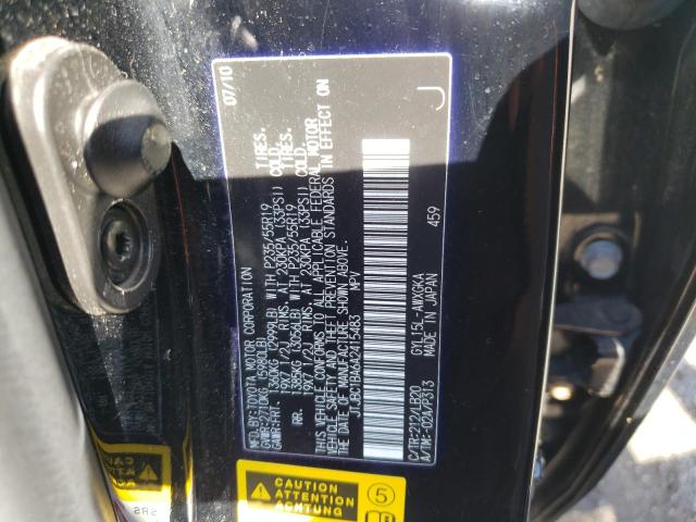 JTJBC1BA6A2415483 - 2010 LEXUS RX 450 BLACK photo 10