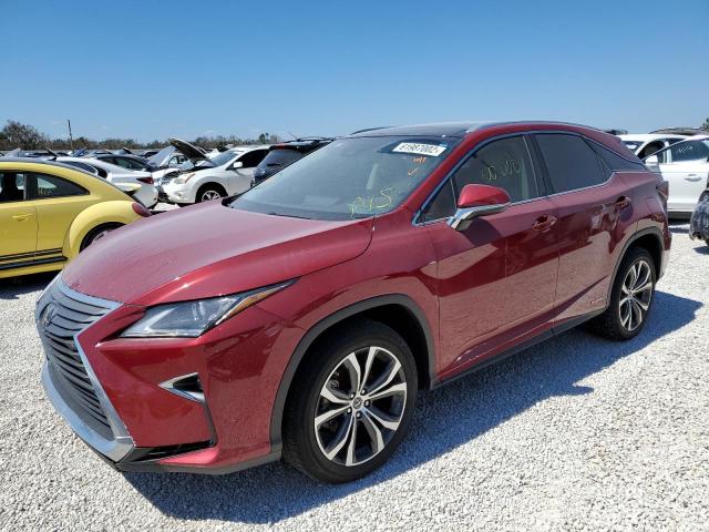 2T2BGMCA7JC029238 - 2018 LEXUS RX 450H BA RED photo 2