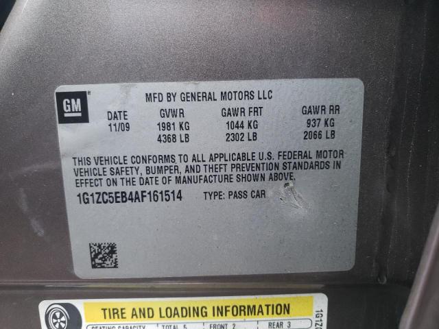 1G1ZC5EB4AF161514 - 2010 CHEVROLET MALIBU 1LT 金色 照片 10