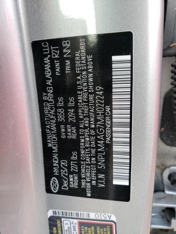 5NPLM4AG7MH022249 - 2021 HYUNDAI ELANTRA SE SILVER photo 10