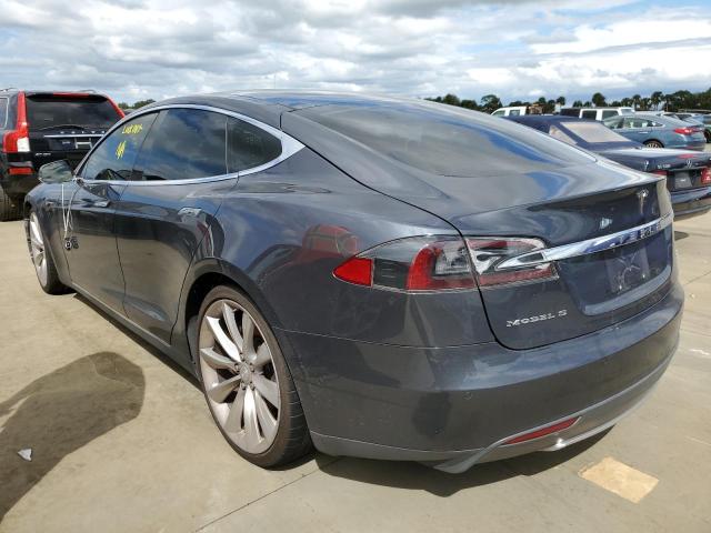 5YJSA1H15EFP62449 - 2014 TESLA MODEL S GRAY photo 3