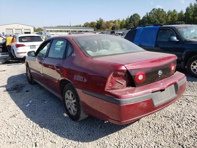 2G1WF52E259349634 - 2005 CHEVROLET IMPALA BURGUNDY photo 3