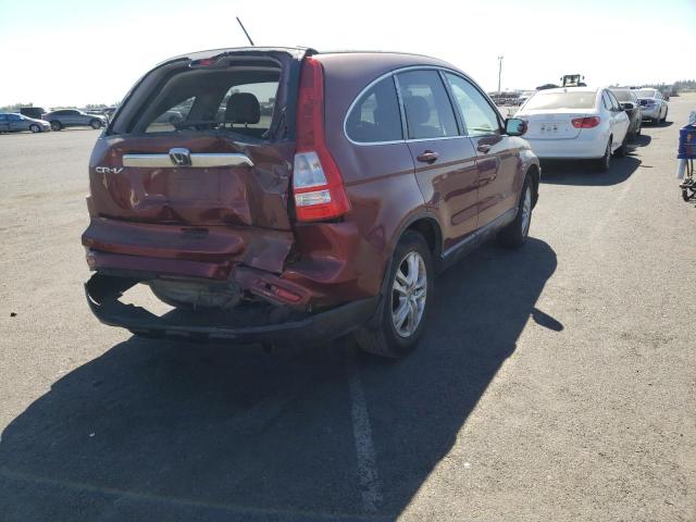 5J6RE3H76BL058623 - 2011 HONDA CR-V EXL BURGUNDY photo 4