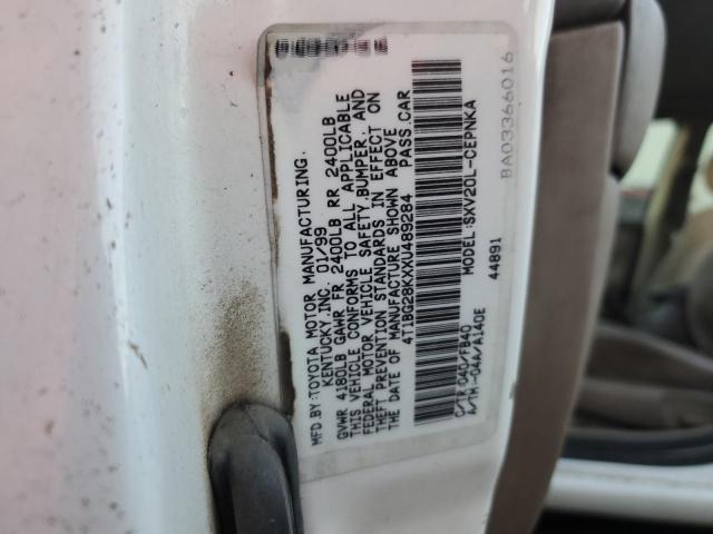 4T1BG28KXXU489284 - 1999 TOYOTA CAMRY CE WHITE photo 10