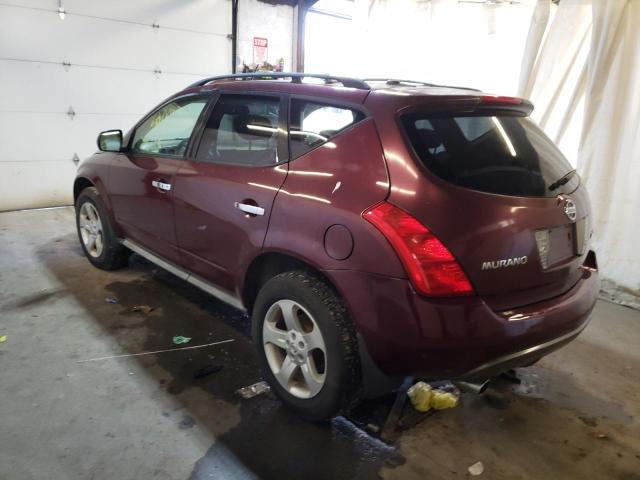 JN8AZ08W85W434288 - 2005 NISSAN MURANO BURGUNDY photo 3