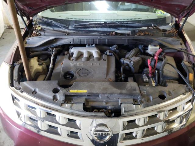 JN8AZ08W85W434288 - 2005 NISSAN MURANO BURGUNDY photo 7