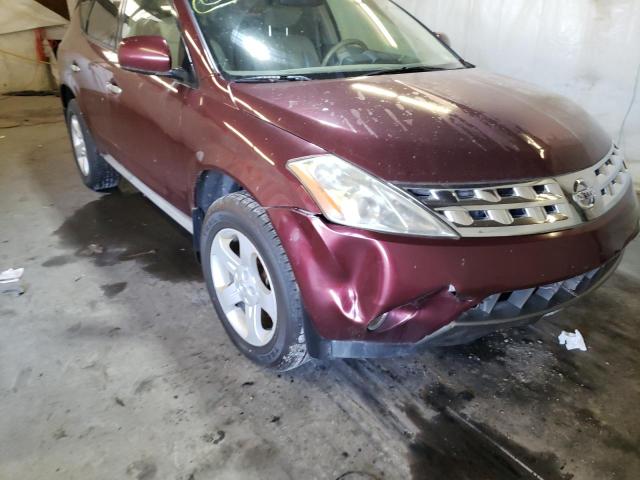 JN8AZ08W85W434288 - 2005 NISSAN MURANO BURGUNDY photo 9