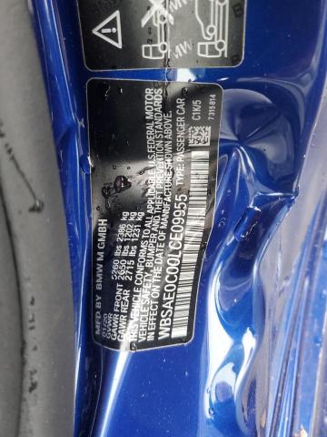 WBSAE0C00LCE09955 - 2020 BMW M8 BLUE photo 10